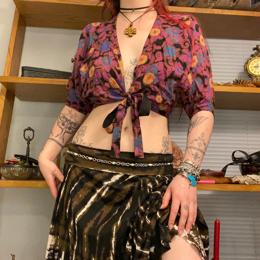 Handmade Fairycore Vintage Wrap Blouse
